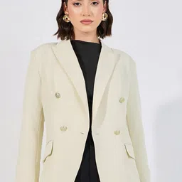 Styli Women Regular Length Regular Fit Double Breasted Blazer-picture-3