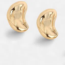 SOHI Set Of 2 Gold-Plated Dented Chain Studs Earrings image 4