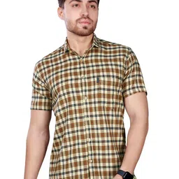 BRUCEWANE Men Comfort Checked Casual Shirt-image-97