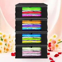 Kuber Industries Black & White 4 Pieces Printed Drawer Organisers-16