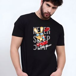 KaamBhari Typographic Printed Round Neck Pure Cotton T-shirt-image-74