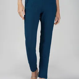 Bindigasm Women Relaxed Straight fit Slip-On Casual Solid Trousers-image-79