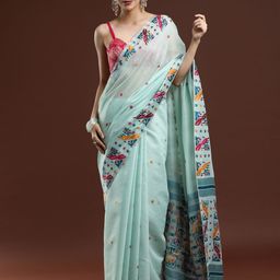 Mitera Ethnic Motifs Muga Saree-image-93