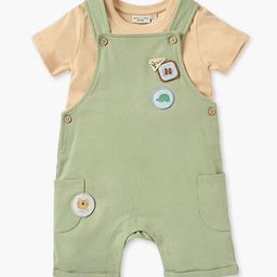 Juniors by Babyshop Round Neck Dungaree With T-shirt-picture-13