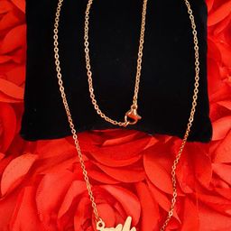 M Men Style Men Stainless Steel Gold-Plated Pendant & Chain-image-14