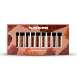 Baked Beauty Set Of 9 Liquid Matte Lipstick With Jojoba Oil - 1.5 ml Each - Brown Palette-11
