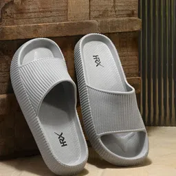 HRX by Hrithik Roshan Men Rubber solid Sliders-image-46