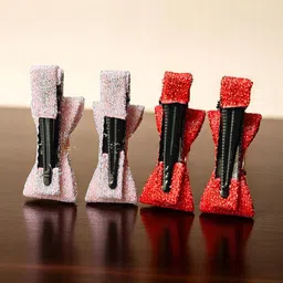 LYTIX Girls Set Of 4 Glittery Metal Alligator Hair Clips - Assorted-35
