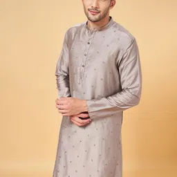 indus route by Pantaloons Men Geometric Embroidered Thread Work Kurta-image-22