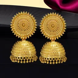 PRIVIU Gold-Plated Dome Shaped Jhumkas-28