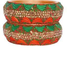 Chura king Set Of 2 Gold-Plated Stone-Studded Bangles-image-81