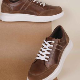 J.FONTINI Men Colourblocked Lace-Ups Leather Sneakers-image-5