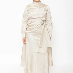 Contemponari High Neck Pure Cotton Brulee Top With Daisy Skirt-picture-0