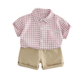 StyleCast x Revolte Infants Checked Spread Collar Pure Cotton Shirt With Shorts-28