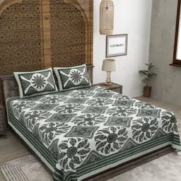 CLOTHOLOGY Floral 180 TC King Bedsheet with 2 Pillow Covers-image-13