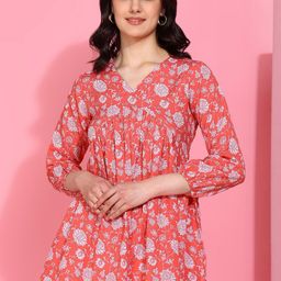 Moda Rapido Floral Print Bishop Sleeves Tunic Top-picture-25