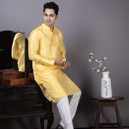 DEVOILER Men Jacquard Kurta-image-53
