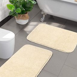 Saral Home 2Pcs Beige Anti Skid Bath Mats-image-11