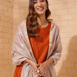 Fabindia Ethnic Motifs Woven Design Cotton Silk Dupatta-picture-52