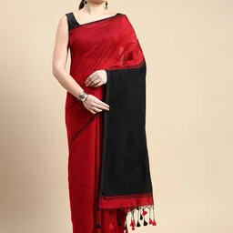 DESH BIDESH Colourblocked Silk Cotton Saree-image-63