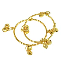 MEMOIR Unisex Kids 2 Brass Antique Gold-Plated Kada Bracelet-picture-35