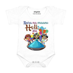 Arvesa Infants Bura Na Mano Holi Hai Printed Envelope Neck Bodysuit-picture-31
