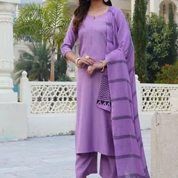 Anni Designer Notch Neck Straight Kurta With Palazzos & Dupatta-image-92