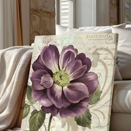 Art Street Purple & White Floral & Botanical Printed Canvas Wall Art-image-66
