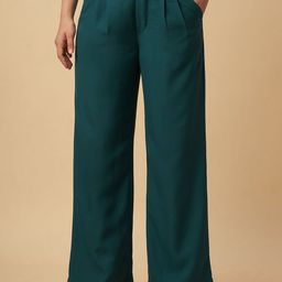 Chemistry Women Straight Fit Mid-Rise Pleated Formal Parallel Trousers-picture-10