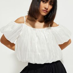 max Off-Shoulder Puff Sleeve Bardot Top-image-68