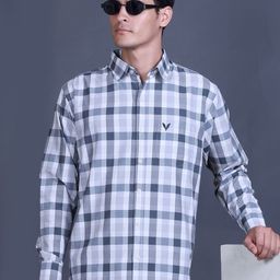 GODFREY Standard Tartan Checked Spread Collar Pure Cotton Shirt-image-83