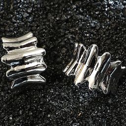 SOHI The Ripple Silver-Plated Contemporary Half Hoop Earrings-picture-14