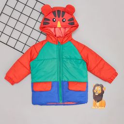 Pantaloons Baby Boys Longline Puffer Jacket with Patchwork-27