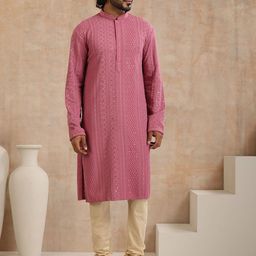 House of Chikankari Men Geometric Kurta-51
