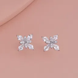 Kushal's Fashion Jewellery Gold-Plated Geometric Zircon Studded Studs-32