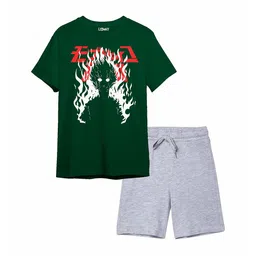 LITWAY Boys Printed Short Sleeves Pure Cotton T-shirt With Shorts-picture-29