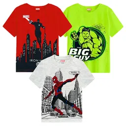 Marvel by Miss and Chief Boys 3 Printed Extended Sleeves Bio Finish T-shirt-image-12