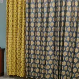 Trance Home Linen Yellow & Blue Set of 4 Floral Window-image-71