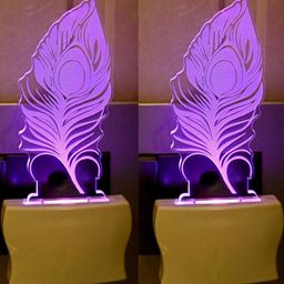 SOMIL Purple & Blue 2 Pieces Printed Glass Wall Lamps-image-66