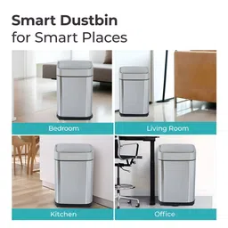 The Better Home Silver Toned Automatic Smart Sensor Dustbin With Lid-6L image 4