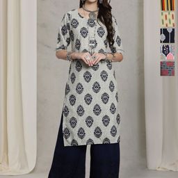 7Threads Selection Of 6 Ethnic Motifs Printed Round Neck Straight Kurtas-image-28