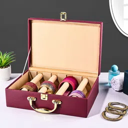 Kuber Industries Maroon Set of 1 Regular Jewellery Organiser Organisers-17