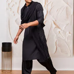 VASTRAMAY Men Regular Kurta with Patiala & With Dupatta image 3