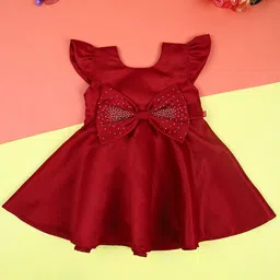 V-Mart Girls Bow Detail Satin Fit & Flare Dress-picture-29