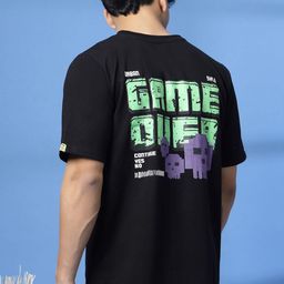 Rigo Unisex Typography Printed Drop-Shoulder Sleeves Cotton Oversized T-shirt-picture-26