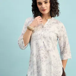 Anouk Women Floral Printed Mandarin Collar Top-image-59