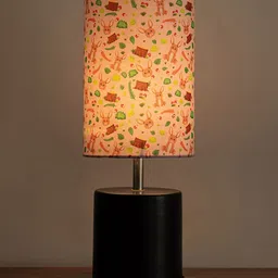 ExclusiveLane Lumespace Black & Green Printed Metal Cylindrical Shaped Table Lamp-23