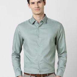 Peter England Elite Men Spread Collar Solid Cotton Formal Shirt-picture-14