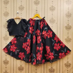 JOVK DESIGN Girls Tie and Dye Ready to Wear Lehenga &-21