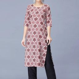 Ethnic basket Women Multicoloured Poly Crepe Kurta Sets-picture-1